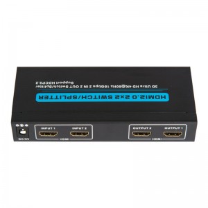 V2.0 HDMI 2x2 Switch \/ Splitter Soporte 3D Ultra HD 4Kx2K @ 60Hz HDCP2.2