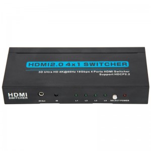 V2.0 HDMI 4x1 Switcher Soporte 3D Ultra HD 4Kx2K @ 60Hz HDCP2.2