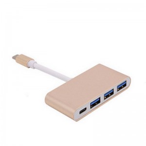 Adaptador de concentrador 4 en 1 USB tipo C a USB 3.0x3 + tipo C