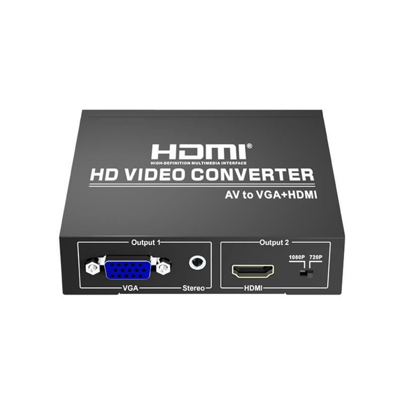 AV a VGA + HDMI Converter Up Scaler 720P \/ 1080P